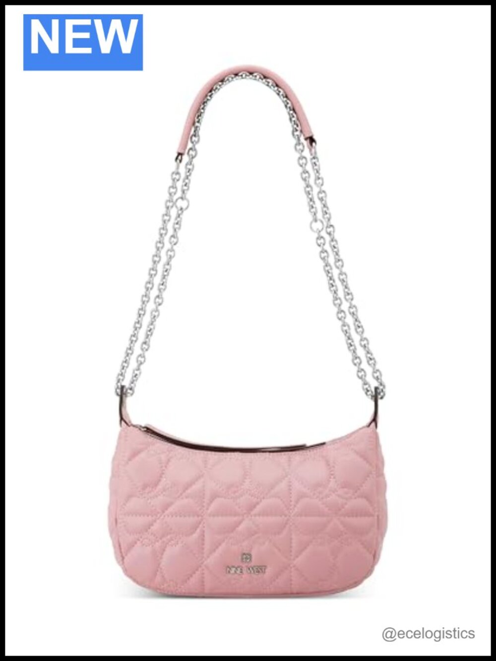 Convertible Chain Crossbody Hobo Bag with Zipper